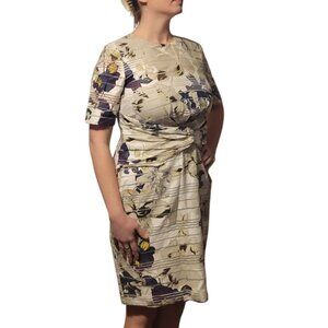 Sintesis Dress US Size 16 Twist Waist Nice Condition Sz 46 Floral Striped